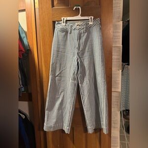 Madewell wide leg striped jeans